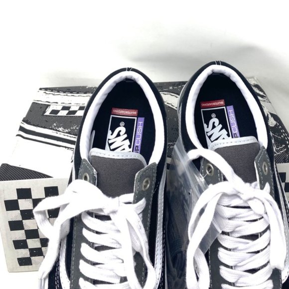 VANS Skate Old Skool Reflective Shoes Suede Gray Black Women Casual VN0A5FCBN42 - Picture 8 of 11